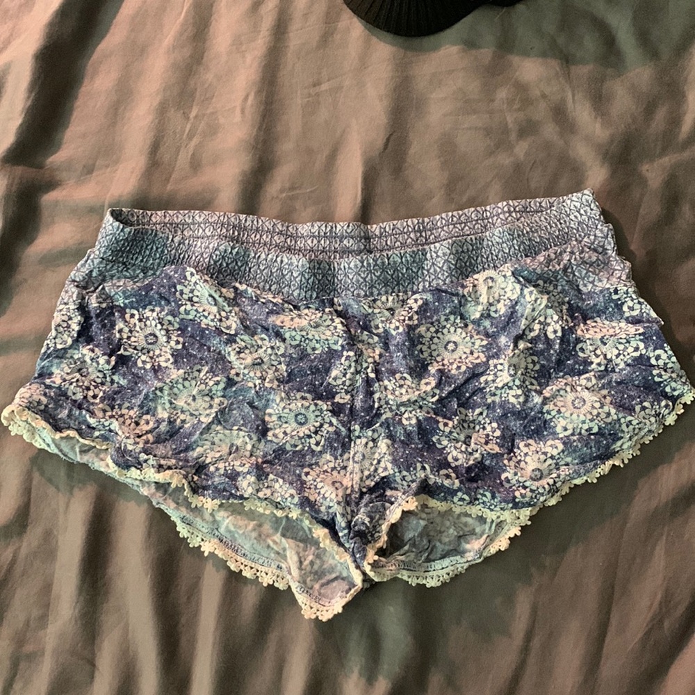 Blue and white hippy shorts